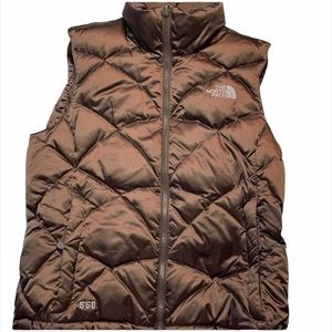 NORTH FACE BROWN PUFFER VEST